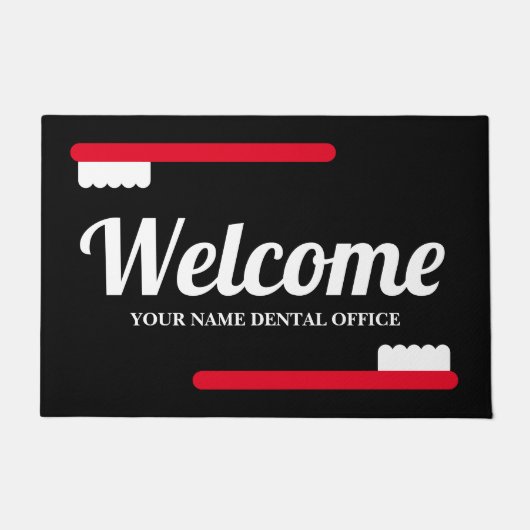 歯カスタムブラシ付き歯科医歯科の練習形式 ドアマット (正面)