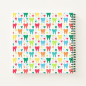 歯カラフルのパターン ノートブック (裏面)