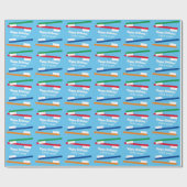 歯カラフルブラシのパタカスタムーン誕生日 ラッピングペーパー (フラット)