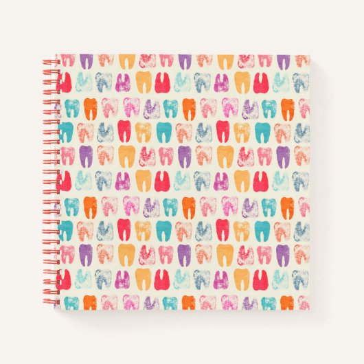 歯グランジのパターン ノートブック (正面)