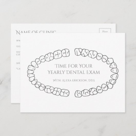 歯シンプル科歯科アポイントメント予報 ポストカード (正面/裏面)