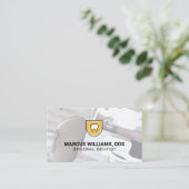歯シールドアイコン |歯医者 名刺 (スタンド正面)