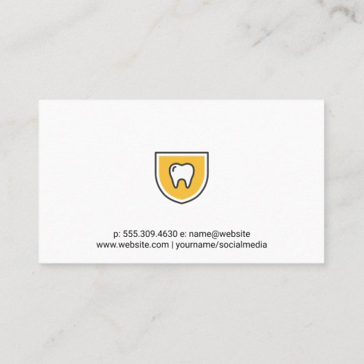 歯シールドアイコン |歯医者 名刺 (裏面)