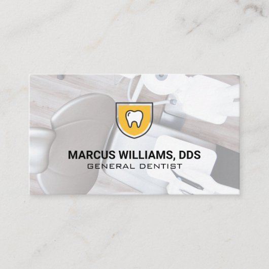 歯シールドアイコン |歯医者 名刺 (正面)