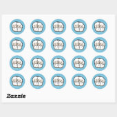 歯ステッカー[青] ラウンドシール (シート)