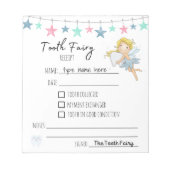 歯パーソナライズされたの妖精の領収書男女兼用N ノートパッド (正面)