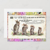 歯ビクトリアン痛はがき付きヴィンテージ猫 ポストカード (正面/裏面)