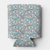 歯ブラシと歯磨き粉パターン 缶クーラー (裏面)