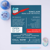歯ブラシと歯磨き粉、歯科、歯医者の広告 チラシ (シングル)