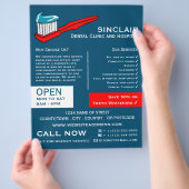 歯ブラシと歯磨き粉、歯科、歯医者の広告 チラシ (手)