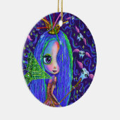 歯ブラシのクラウンと翼付き歯の妖精 セラミックオーナメント (右)