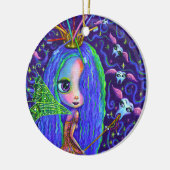 歯ブラシのクラウンと翼付き歯の妖精 セラミックオーナメント (左)