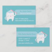 歯ブラシの歯科医とのかわいい歯磨き 名刺 (正面/裏面)