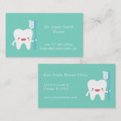 歯ブラシの歯科名刺が付いているかわいい歯 名刺 (正面/裏面)