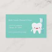 歯ブラシの歯科名刺が付いているかわいい歯 名刺 (裏面)