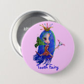 歯ブラシの王冠を持つ歯の妖精 缶バッジ (正面&裏面)