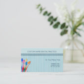 歯ブラシの練習ストライプ方法 名刺 (スタンド正面)