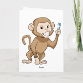 歯ブラシを持った猿 カード (裏面)