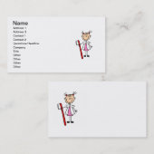 歯ブラシを持つ歯科助手 名刺 (正面/裏面)