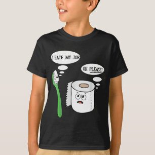 歯ブラシトイレペーパー嫌いですお願い 面白い Tシャツ