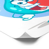 歯ブラシ付きかわいいスパークル歯磨きキャラクター。 ポスター (角)