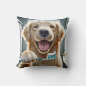歯ブラシ付きゴールデンレトリバー クッション (正面)