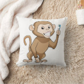 歯ブラシ付きサル クッション (ブランケット)