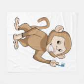 歯ブラシ付きサル フリースブランケット (正面(横))