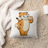 歯ブラシ付きトラ クッション (ブランケット)