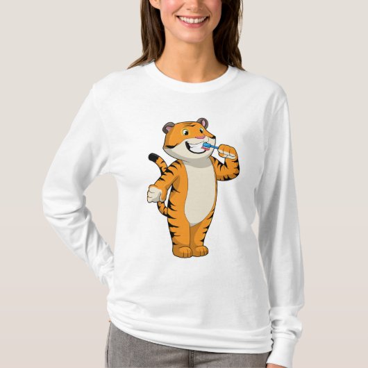 歯ブラシ付きトラ Tシャツ (正面)