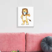 歯ブラシ付きライオン キャンバスプリント (インサイチュ (リビング))