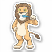 歯ブラシ付きライオン シール (正面)