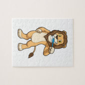 歯ブラシ付きライオン ジグソーパズル (横)