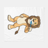 歯ブラシ付きライオン フリースブランケット (正面(横))