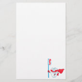 歯ブラシ付き可愛らしい笑顔のスーパーヒーロー歯 便箋 (正面)