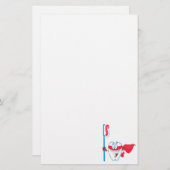 歯ブラシ付き可愛らしい笑顔のスーパーヒーロー歯 便箋 (正面/裏面)