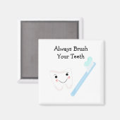 歯ブラシ付き歯ブラシことわざ マグネット (正面/裏面)