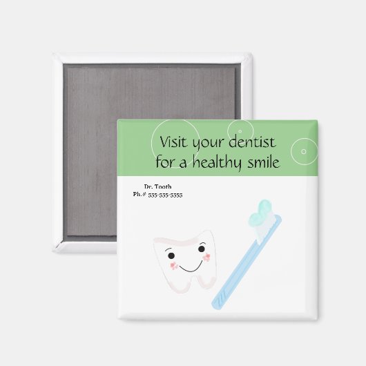 歯ブラシ付き歯ブラシことわざ マグネット (正面/裏面)