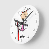 歯ブラシ付き歯科用補助具 ラウンド壁時計 (傾斜)