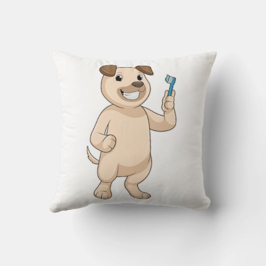 歯ブラシ付き犬 クッション (裏面)