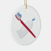 歯ブラシ及びペースト セラミックオーナメント (右)