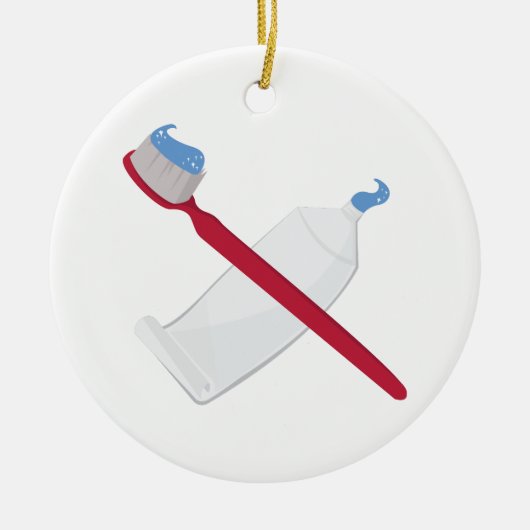 歯ブラシ及びペースト セラミックオーナメント (正面)