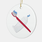 歯ブラシ及びペースト セラミックオーナメント (左)