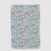 歯ブラシ及び歯磨き粉パターン ゴルフタオル (正面)