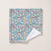 歯ブラシ及び歯磨き粉パターン バスタオルセット (ウォッシュタオル)