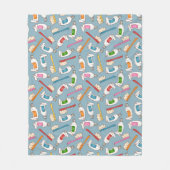 歯ブラシ及び歯磨き粉パターン フリースブランケット (正面)