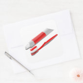 歯ブラシ及び歯磨き粉 スクエアシール (封筒)