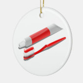 歯ブラシ及び歯磨き粉 セラミックオーナメント (左)