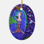 歯ブラシ歯付き歯の飛んでいる妖精 セラミックオーナメント (正面)