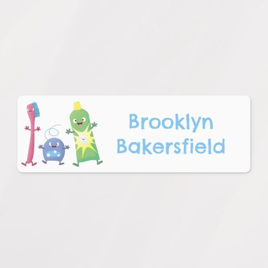 歯ブラシ歯磨き歯磨きパーソナライズされた台 ラベル (デザイン2)